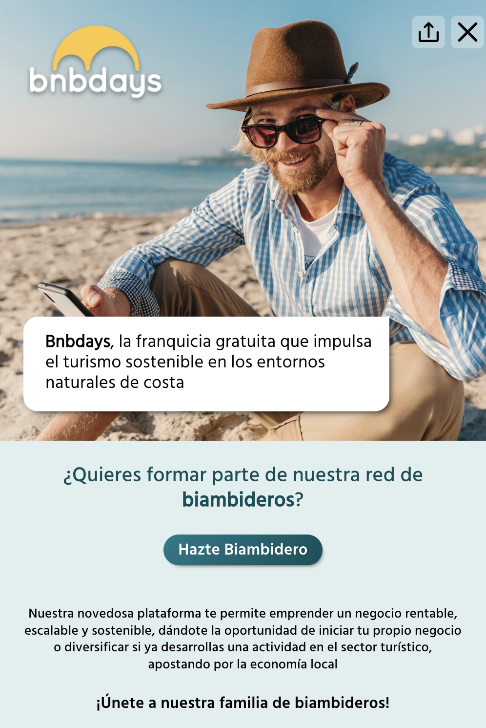 Bnbdays website screen, Manu Esbozo