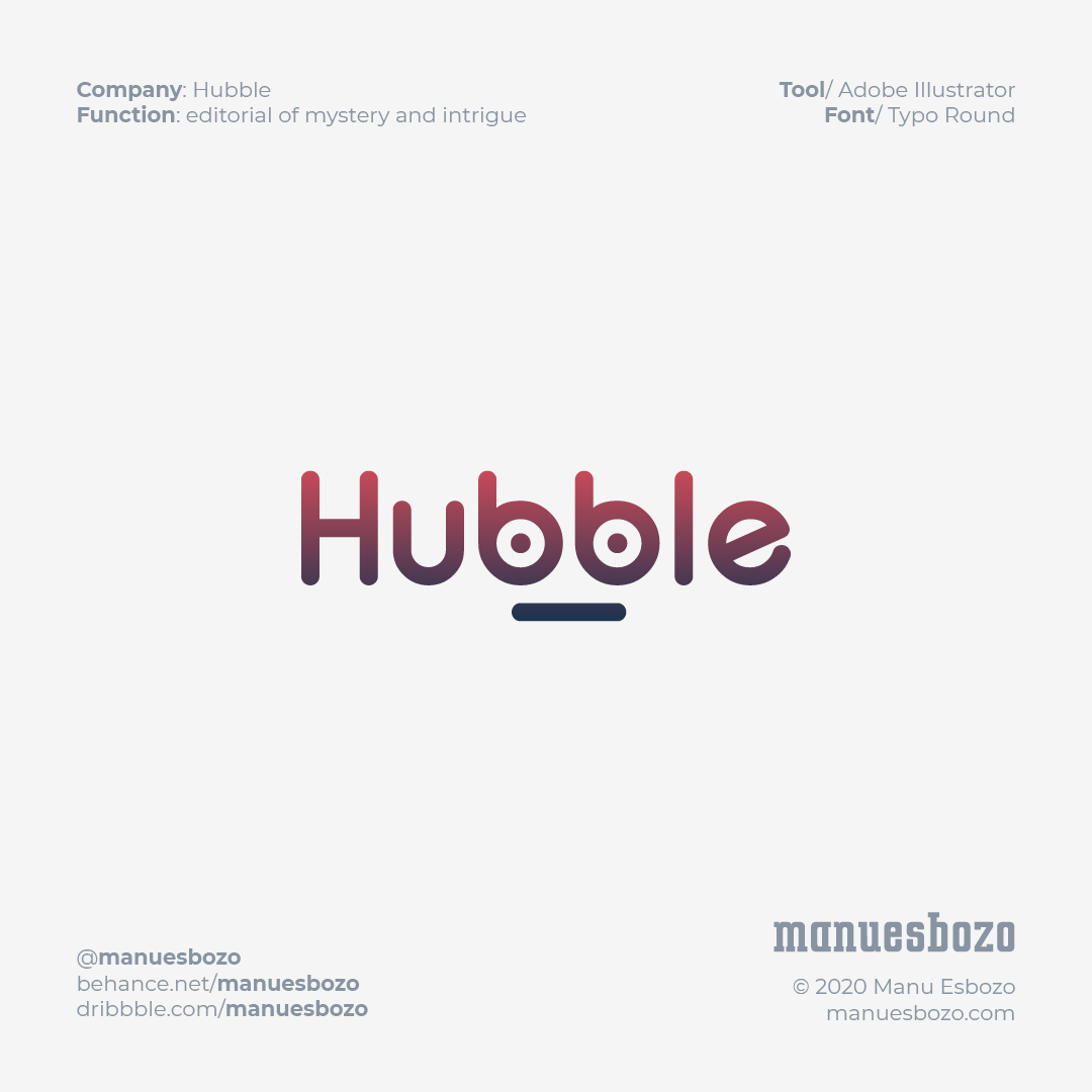 Hubble logo and branding, Manu Esbozo
