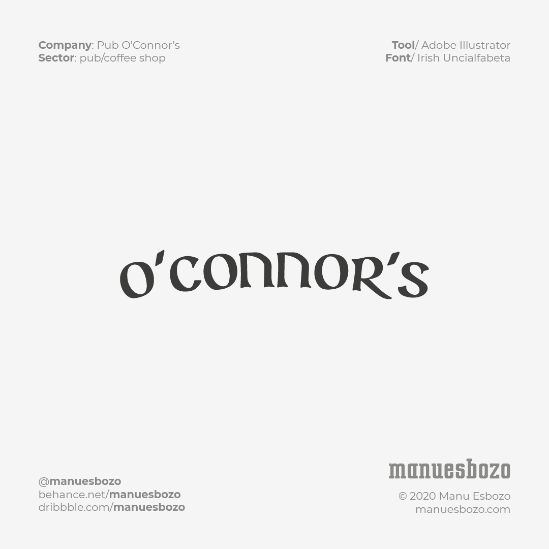 Pub O'Connor's brand identity, Manu Esbozo